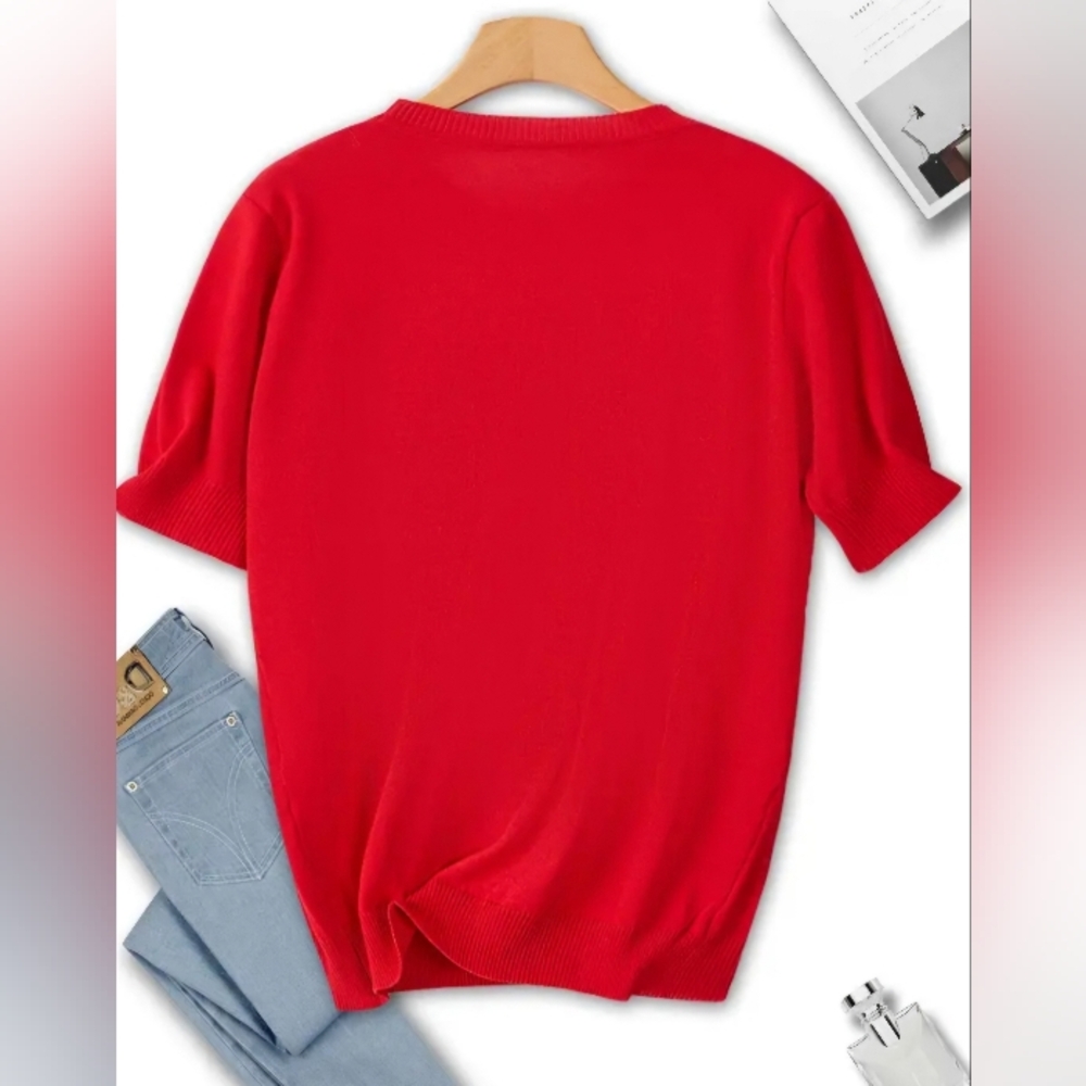 *NEW ARRIVAL* Seraphine Vibrant Red Short Sleeve Top - Picture 2 of 5